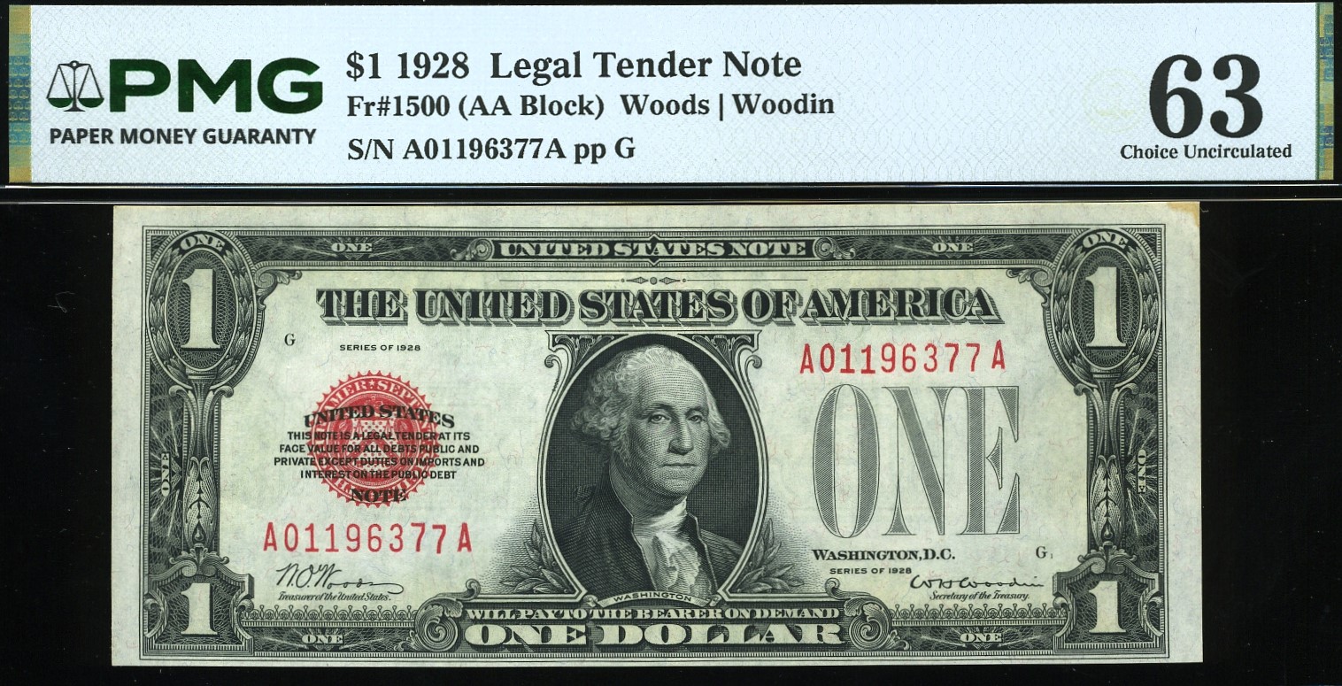 1928 $1 L.T A01196377A P.M.G #63