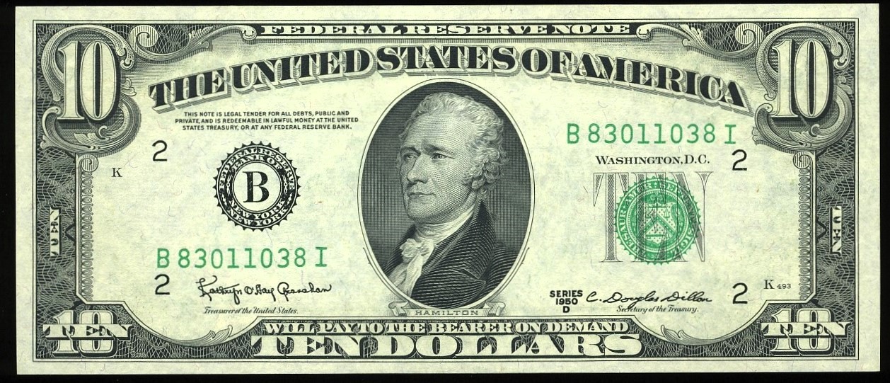 1950D $10 FRN B83011038I RADAR