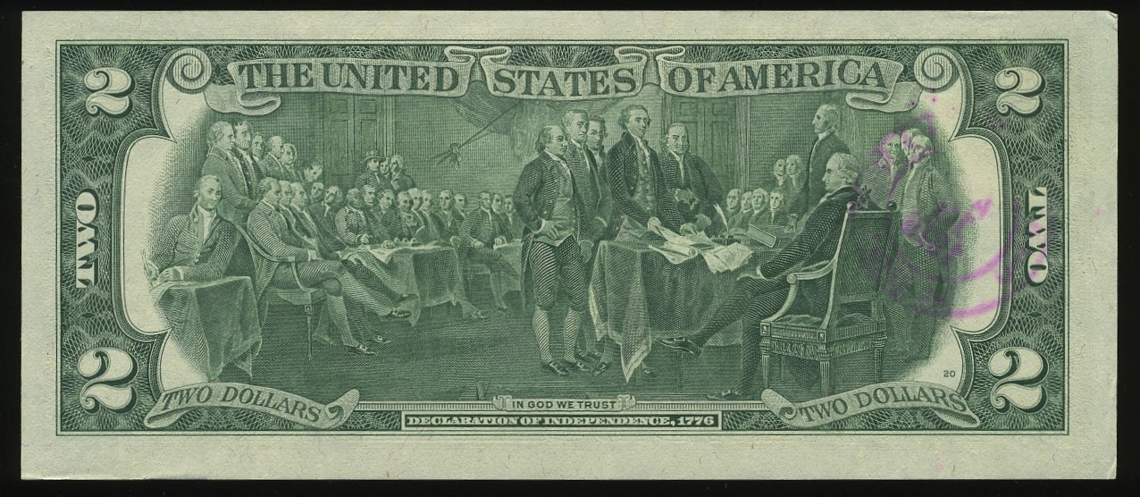 1976 $2 FRN CANCEL B25800000A