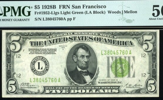 1928B $5 FRN SAN FRANCISCO 50Q