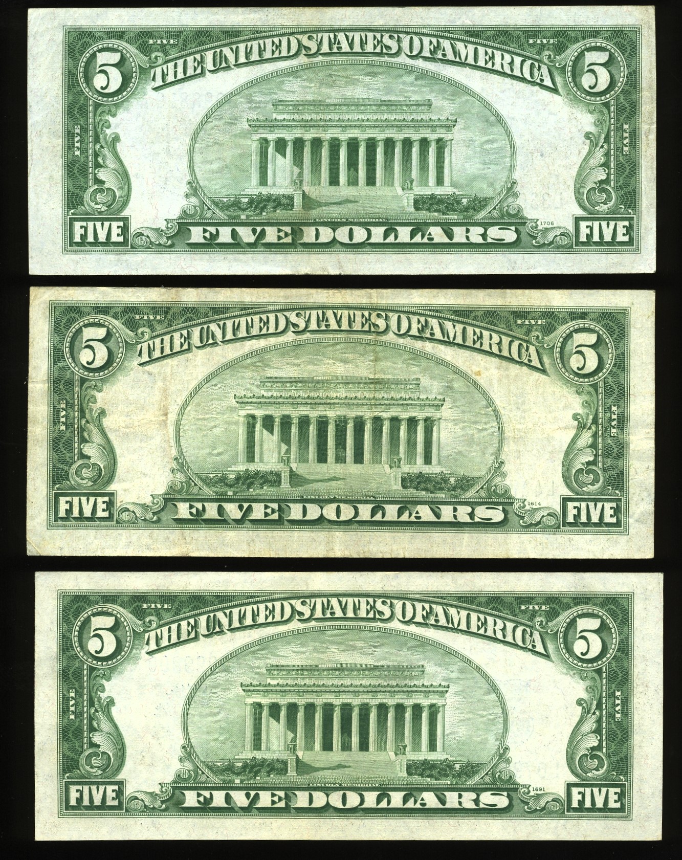 #3 $5 FANCY 1934 "B-SILVERS"
