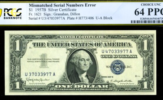 1957B $1 S.C U37/U47 ERROR #64Q