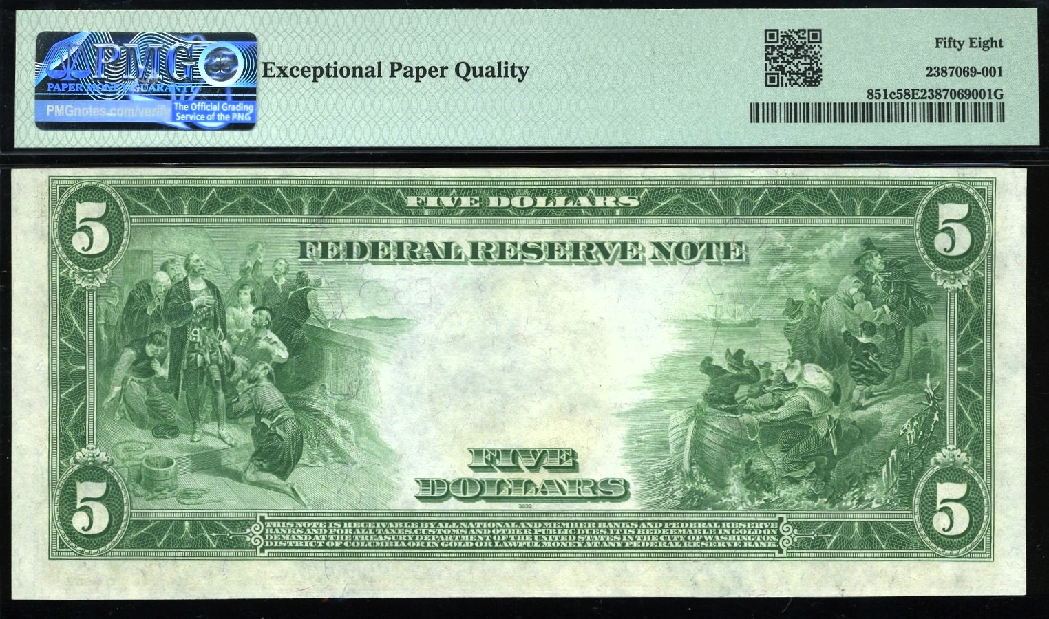 FR-851C 1914 $5 FRN NY 58Q