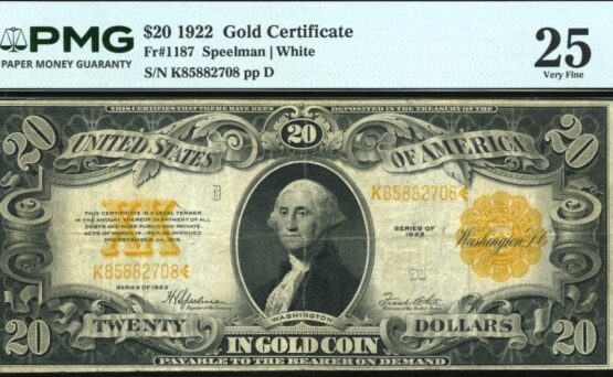 FR-1187 1922 $20 GOLD #25