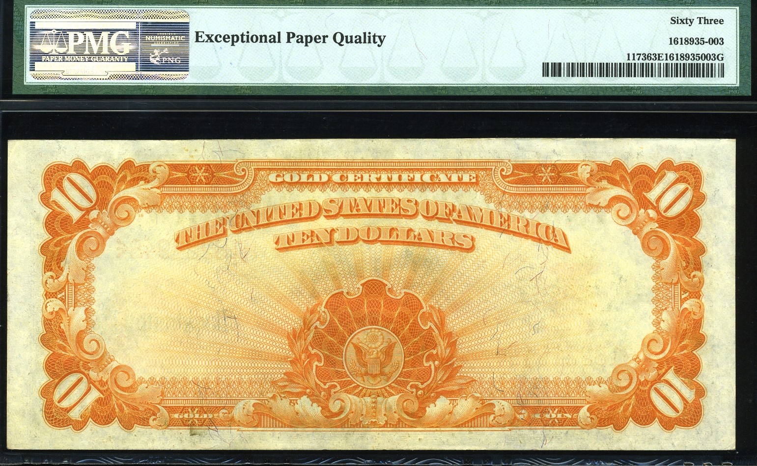 FR-1173 1922 $10 GOLD #63Q