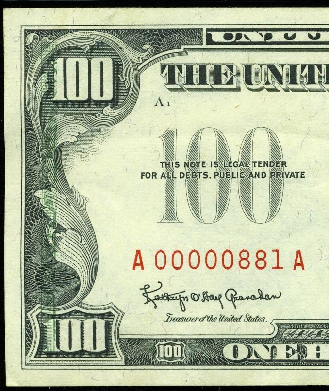 1966 $100 LOW #SN ERROR 62Q