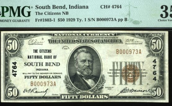 1929 $50 CITZ NB OF SOUTH BEND