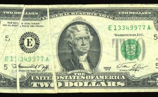 1976 $2 FRN GUTTER BOUND