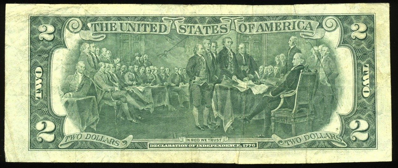 1976 $2 FRN GUTTER BOUND