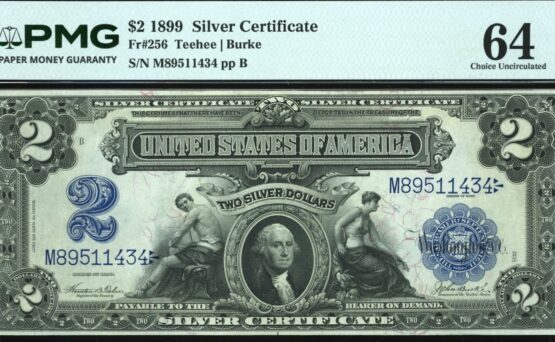 FR-258 1899 $2 SILVER P.M.G #64