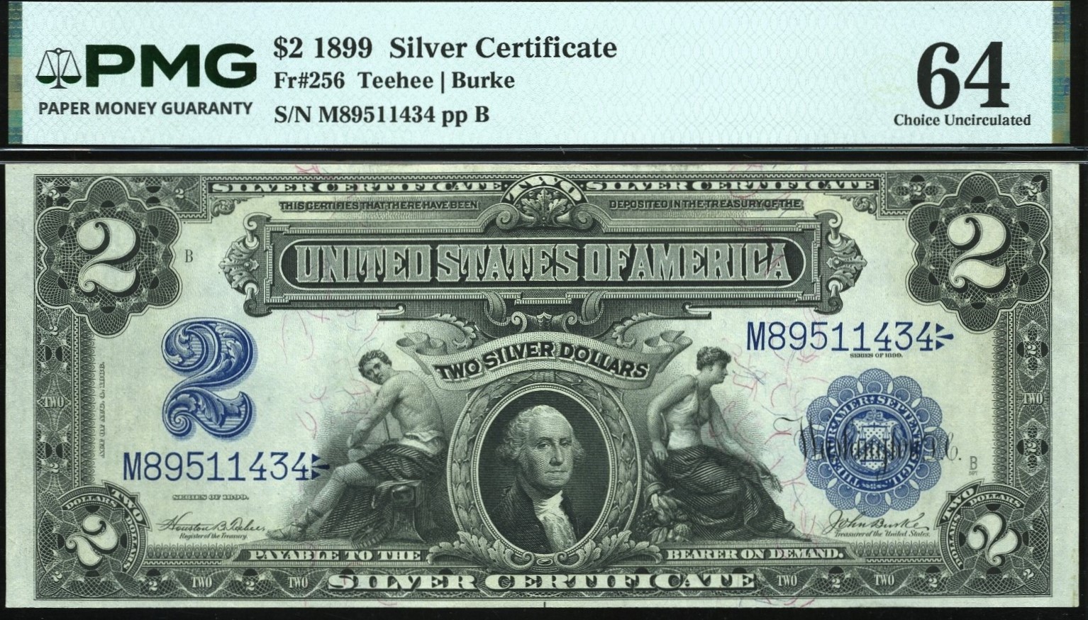 FR-258 1899 $2 SILVER P.M.G #64
