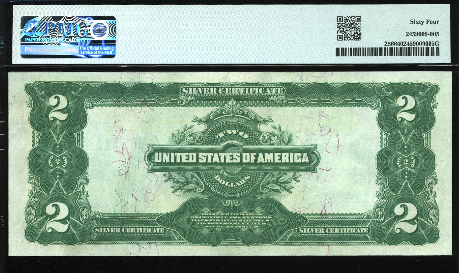 FR-258 1899 $2 SILVER P.M.G #64
