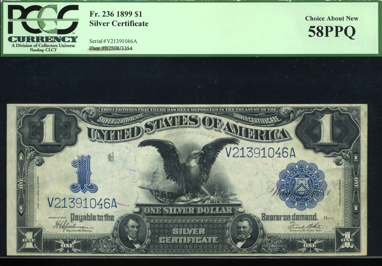 FR-236 1899 $1 SILVER P.C.G.S #58PPQ