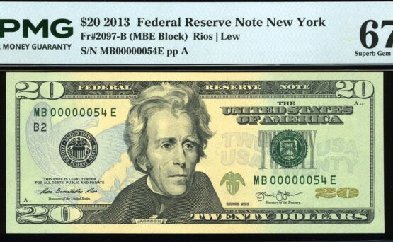 2013 $20 FRN MB00000054E #67Q