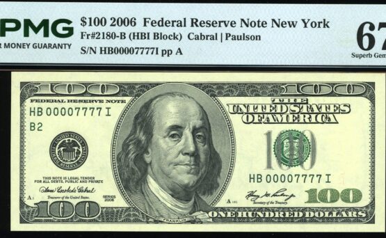 2006 $100 FRN HB00007777I #67Q