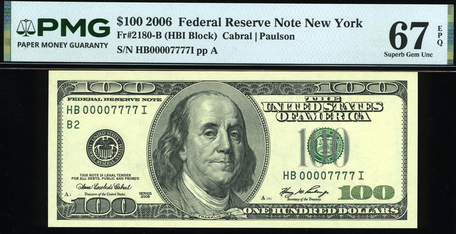 2006 $100 FRN HB00007777I #67Q
