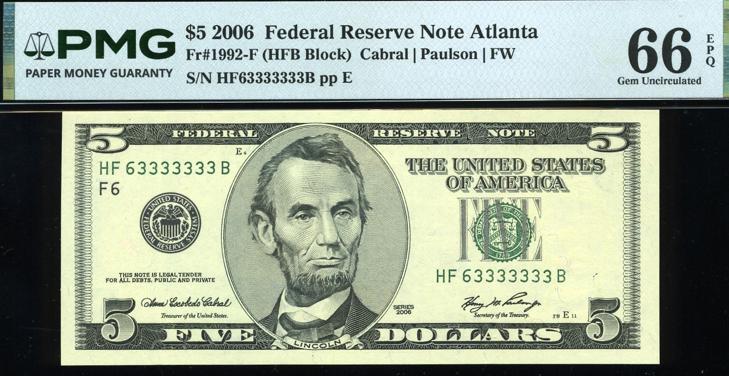 2006 $5 63333333/63333336 #66-67Q
