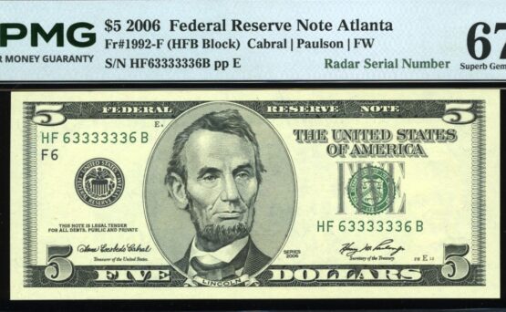 2006 $5 63333333/63333336 #66-67Q