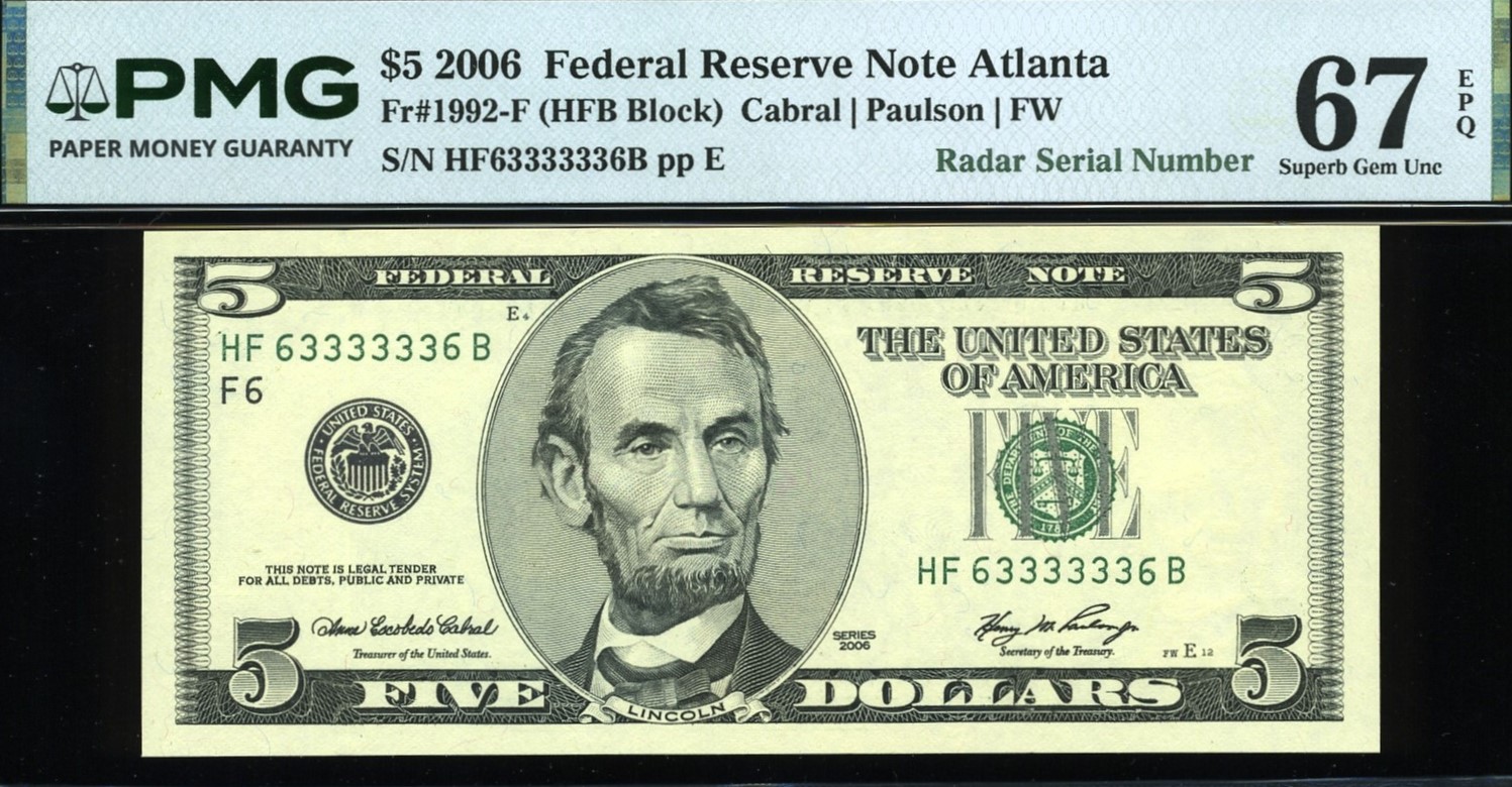 2006 $5 63333333/63333336 #66-67Q