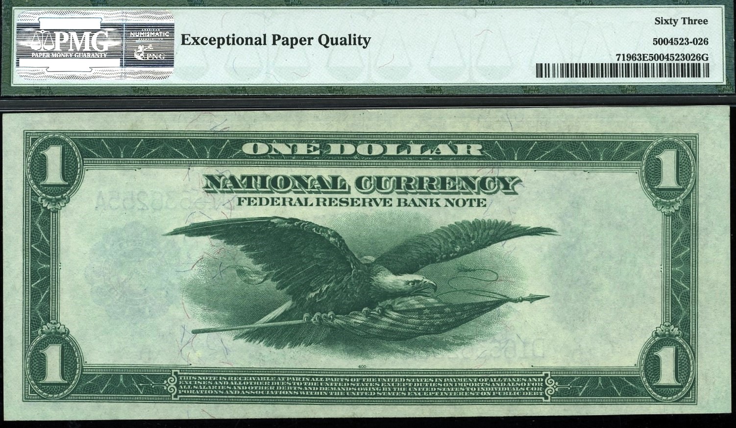 FR-719 1918 $1 CLEVELAND #63Q