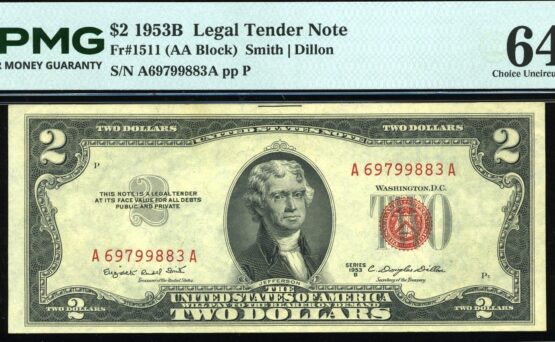 1953B $2 L.T A69799883A #64EPQ