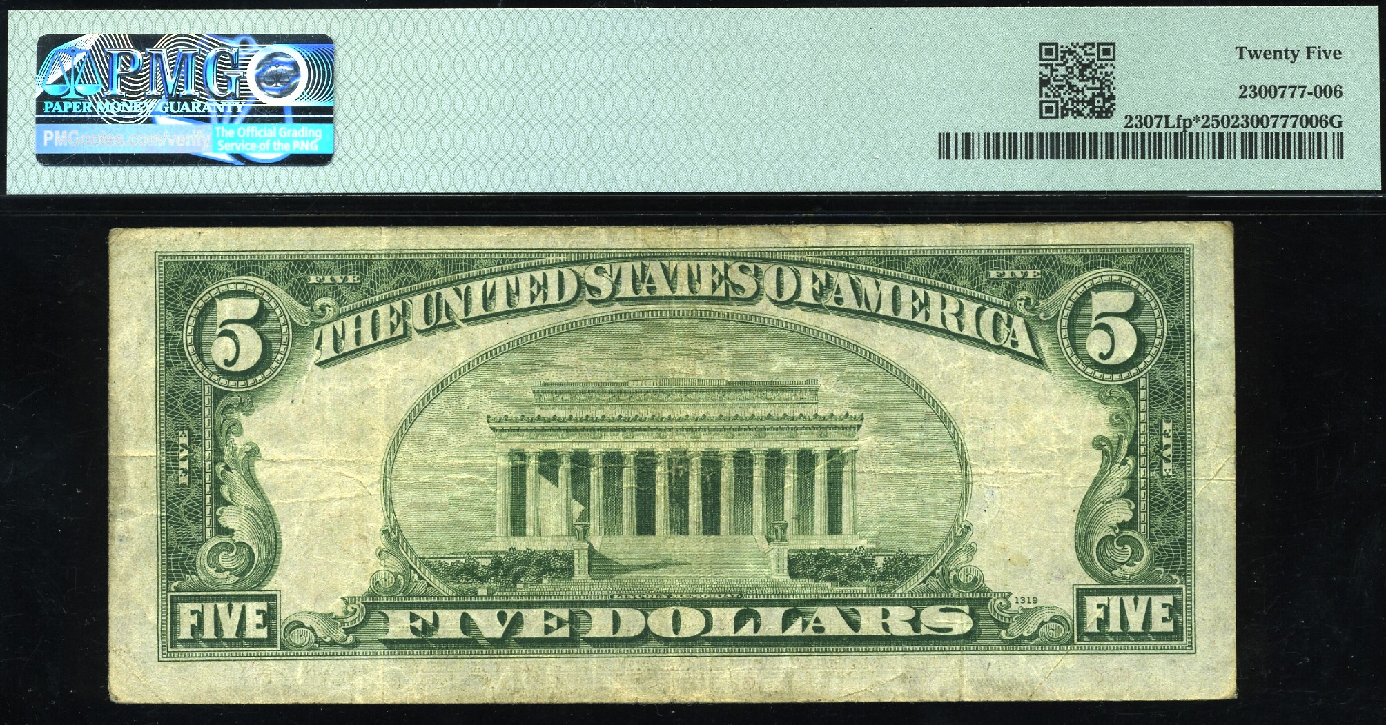 1934A $5 S.C "N-A" *10991965A #25