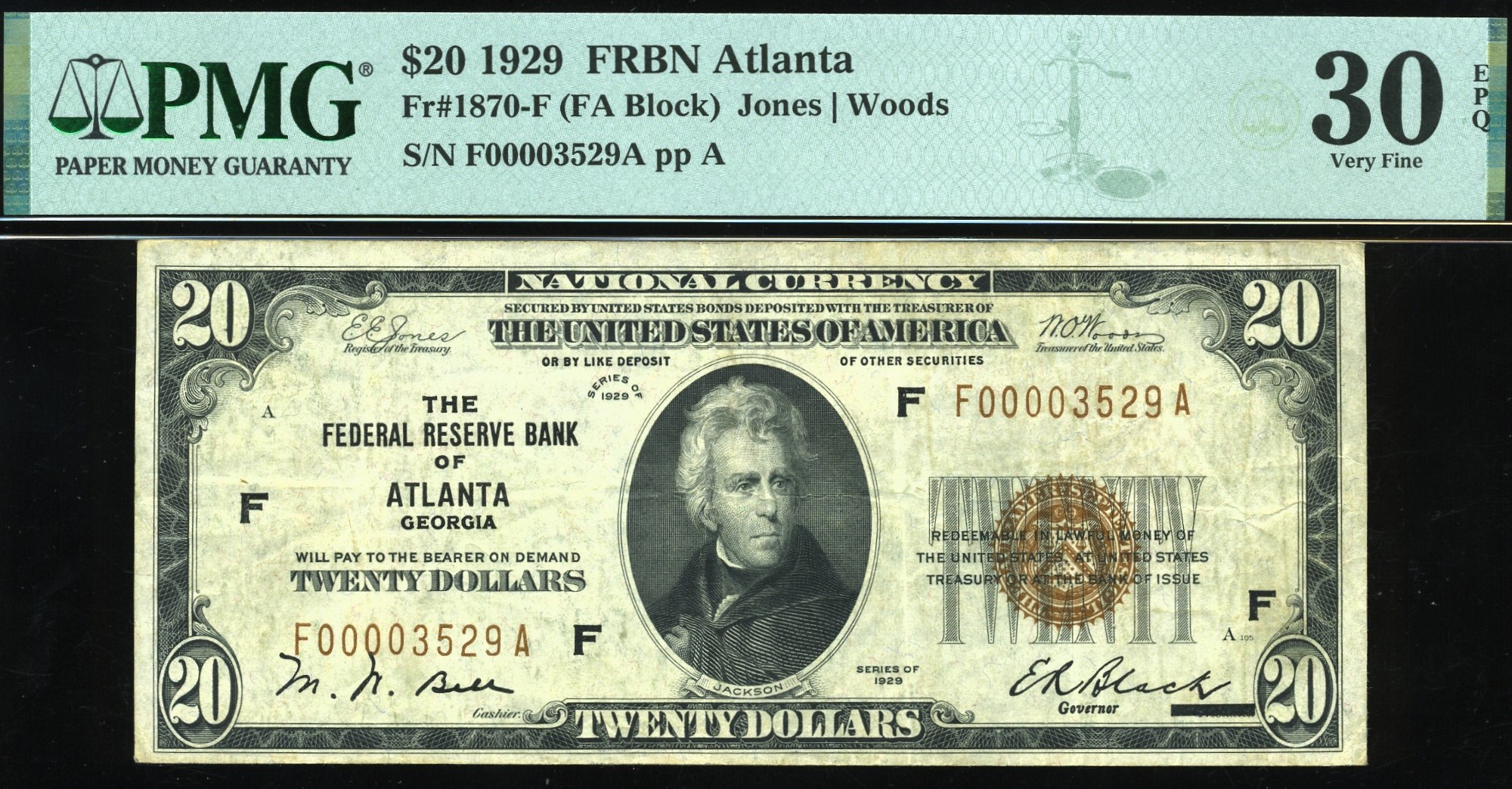 1929 $20 FRBN OF ATLANTA 30EPQ