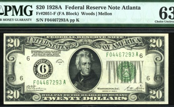 1928A $20 FRN ATLANTA 63Q