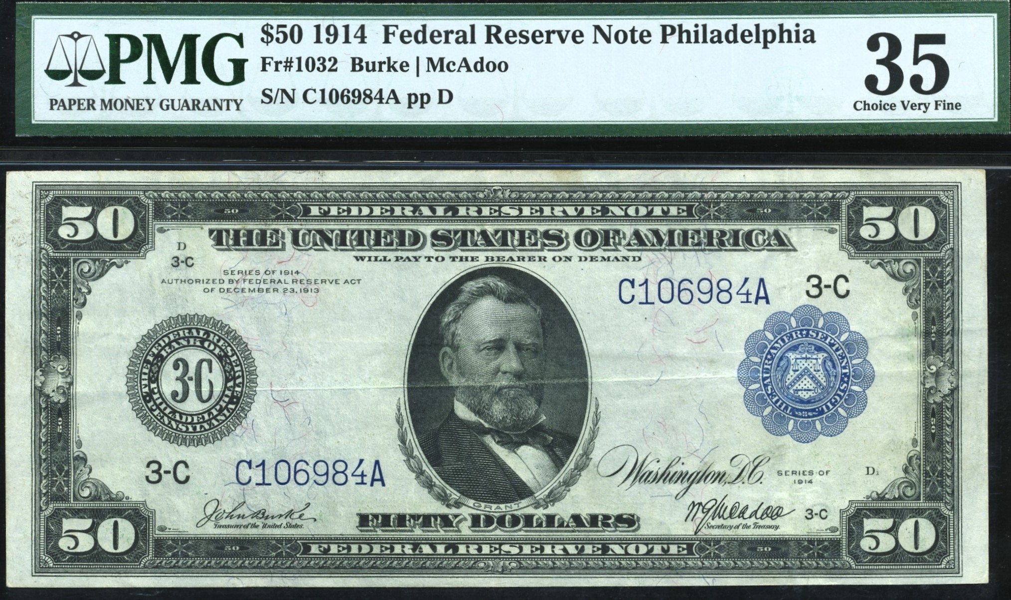 FR-1032 1914 $50 FRN PHILA 35