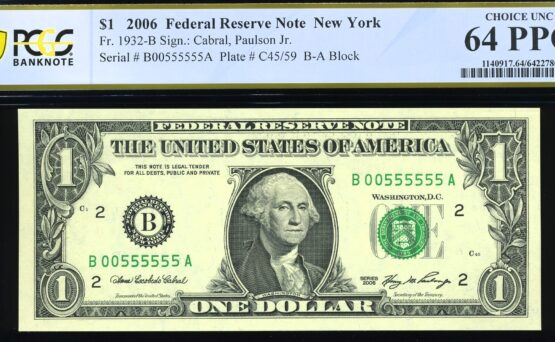 2006 $1 FRN B00555555A 64Q
