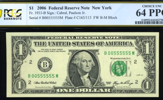 2006 $1 FRN B00555555M 64Q