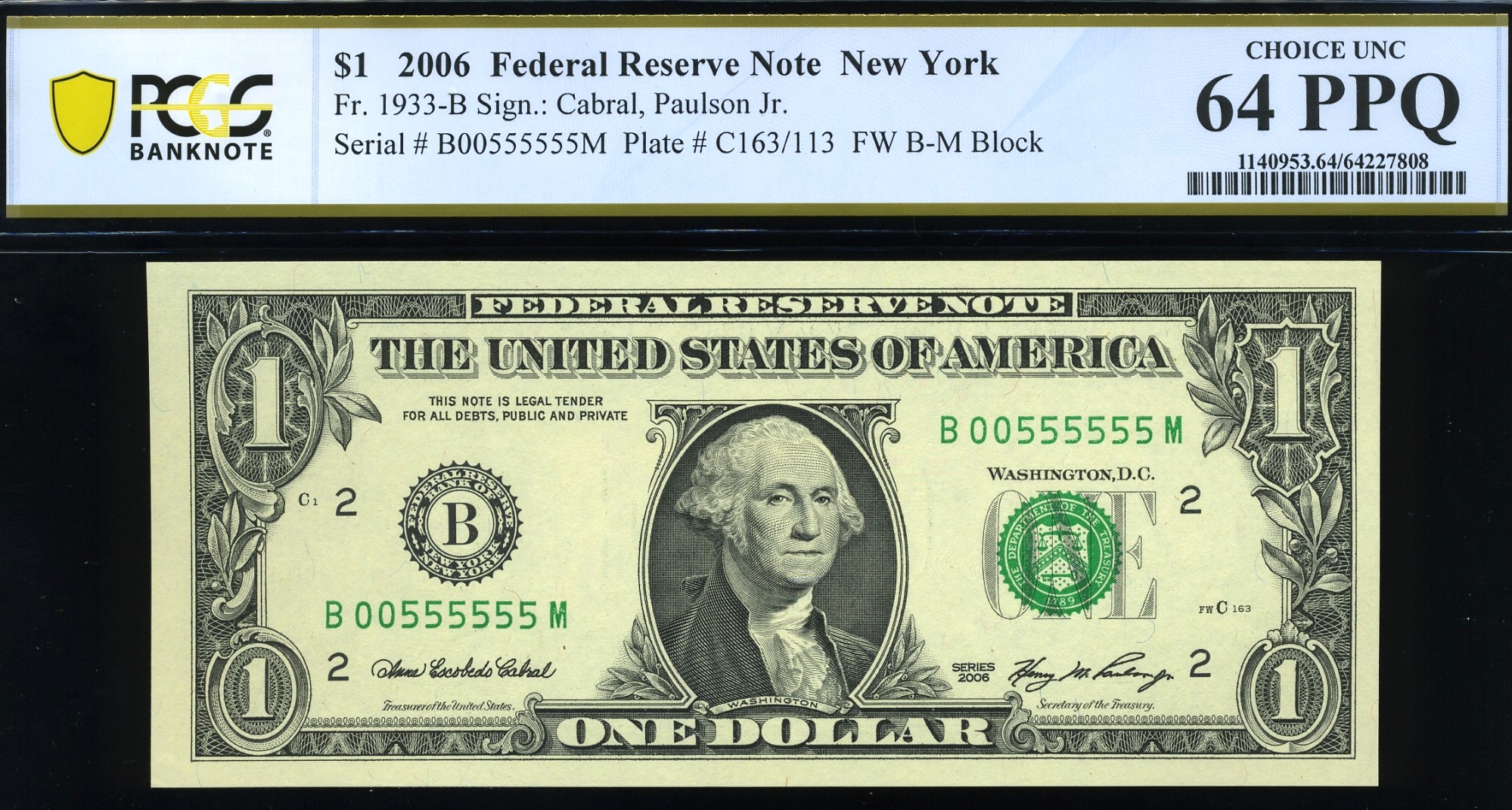 2006 $1 FRN B00555555M 64Q
