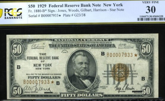 1929 $50 FRBN NY STAR #30