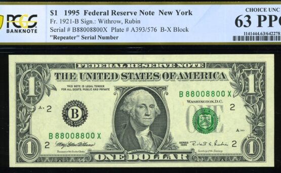 1995 $1 FRN B88008800X 63PPQ