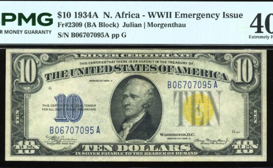 1934A $10 SILVER N-A 40Q