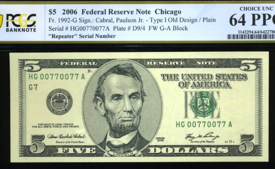 2006 $5 FRN HG00770077A 64Q