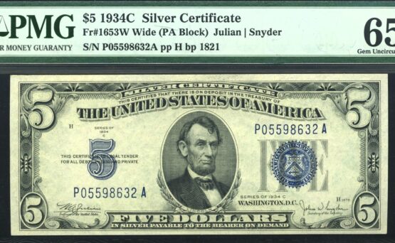 1934C $5 S.C P05598632A 65Q