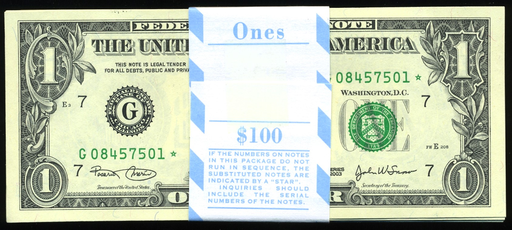 2003 $1 CHICAGO STAR PACK #7501