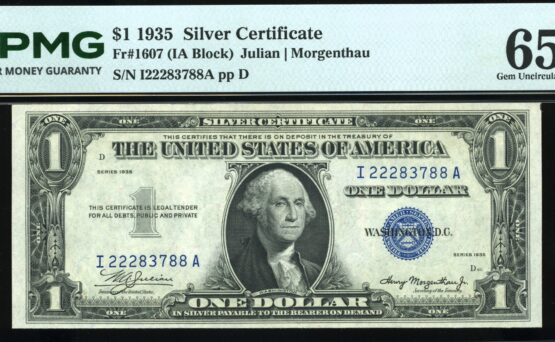 1935 $1 SILVER CERTIFICATE 65Q