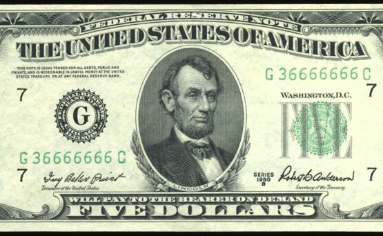 1950B $5 FRN G36666666C