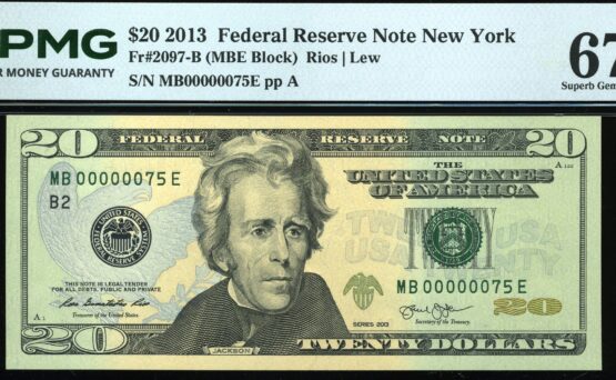 2013 $20 FRN MB00000075E 67Q