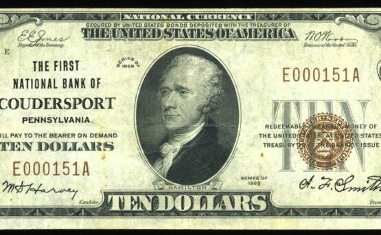 1929 $10 1ST NB COUDERSPORT PA
