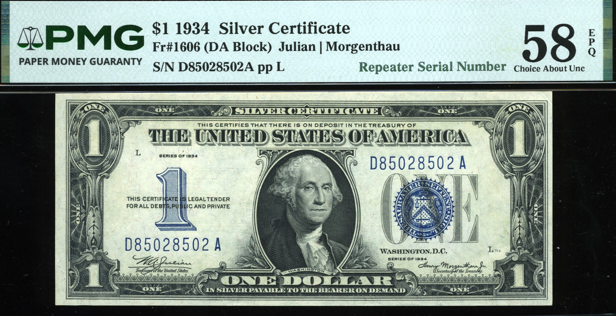 1934 $1 S.C D85028502A 58Q