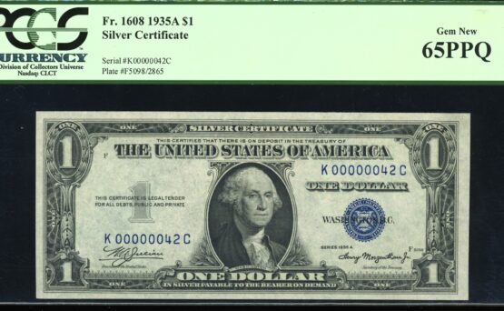 1935A $1 SILVER K00000042C 65Q