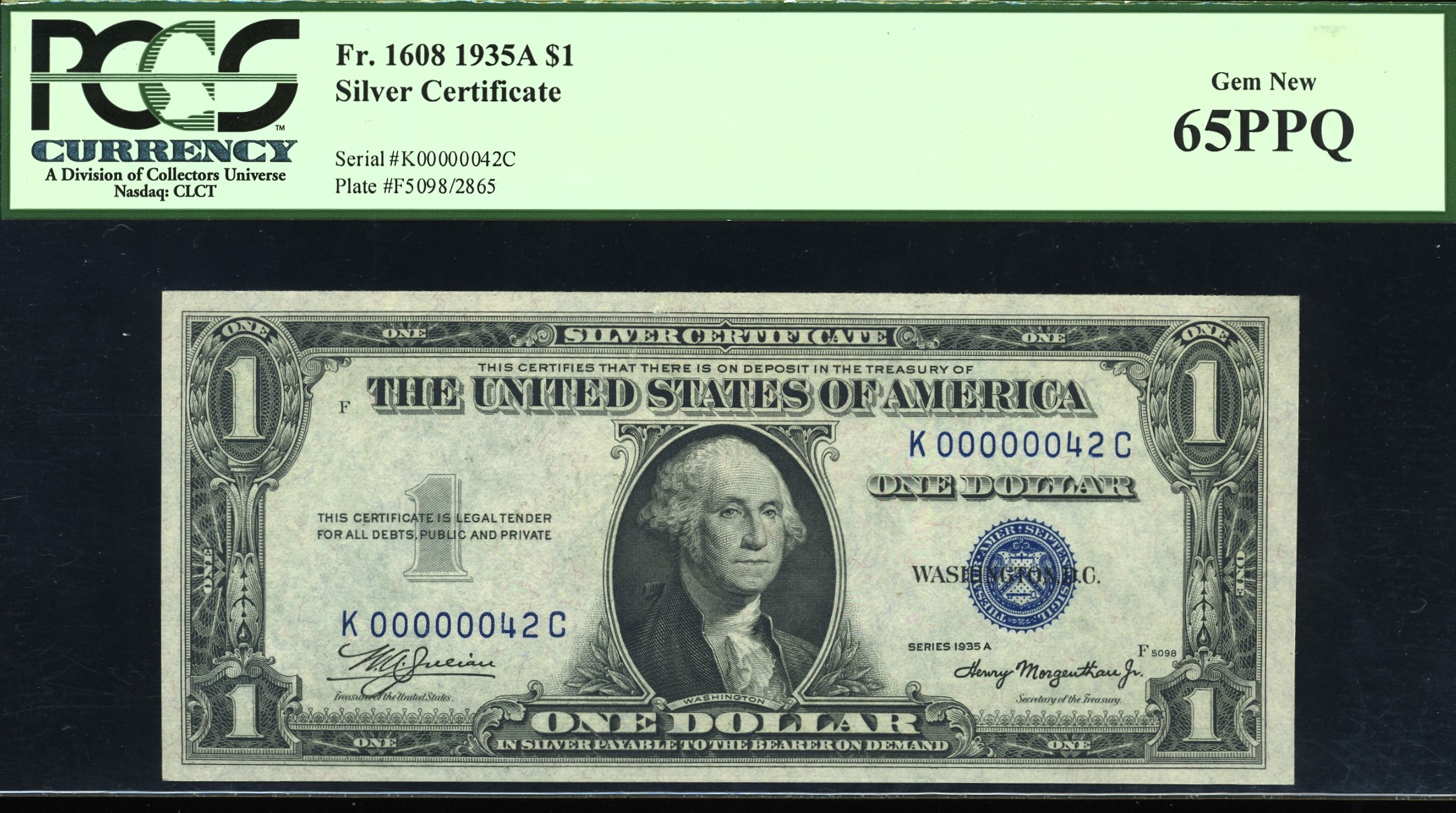 1935A $1 SILVER K00000042C 65Q