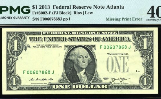 2013 $1 LEPE-INK ERROR 40Q
