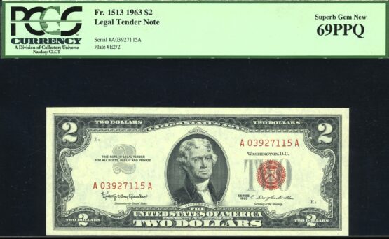 1963 $2 L.T A03927115A #69PPQ
