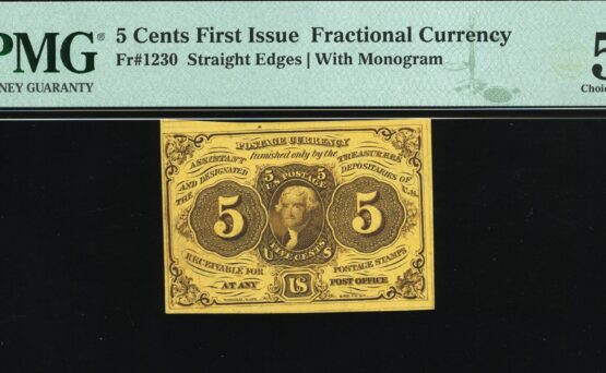 FR‑1230 5 CENT 1ST ISSUE 58EPQ