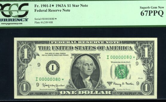 1963A $1 FRN I00000080* STAR 67Q
