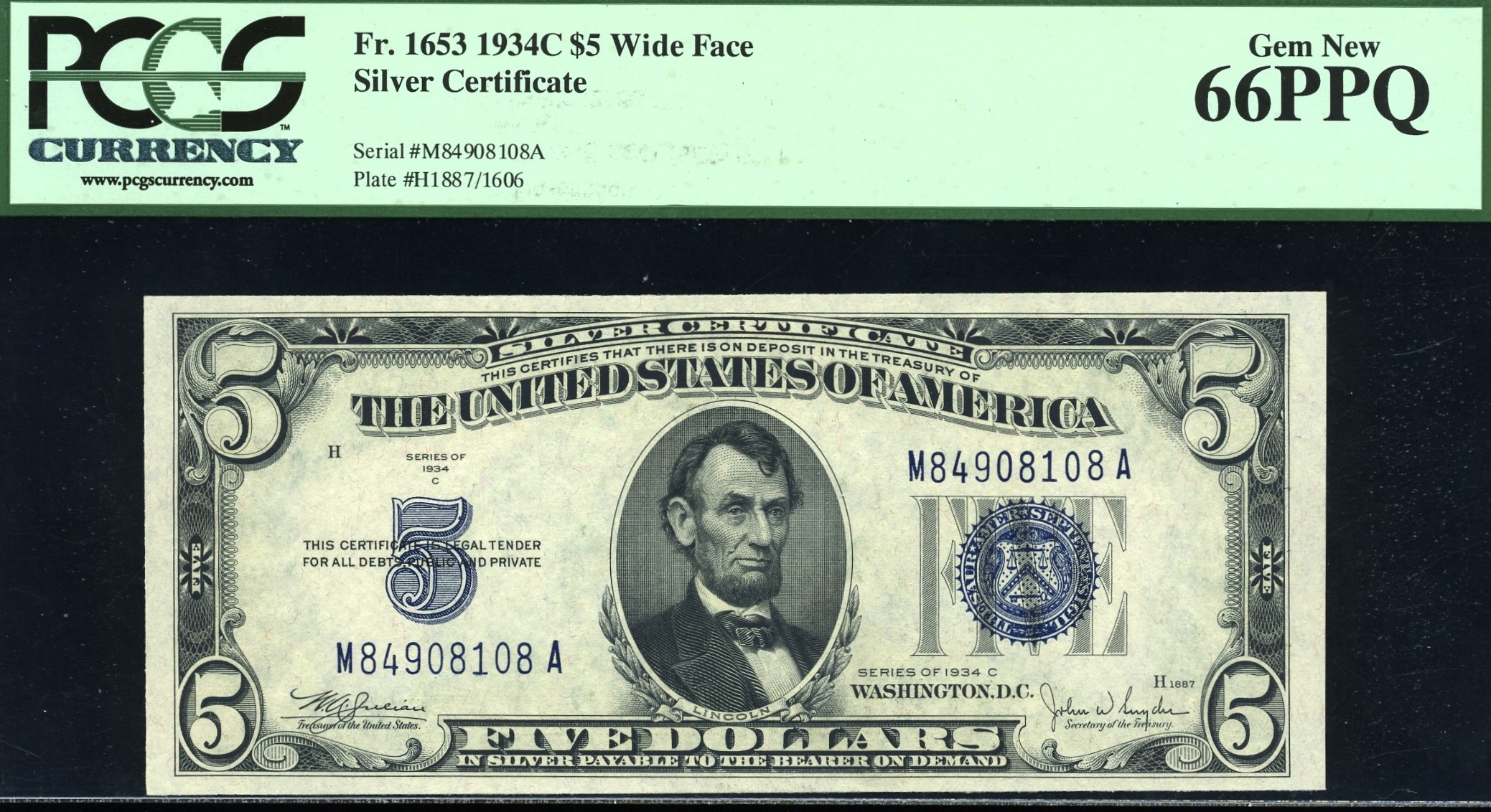 1934C $5 S.C M84908108A 66Q